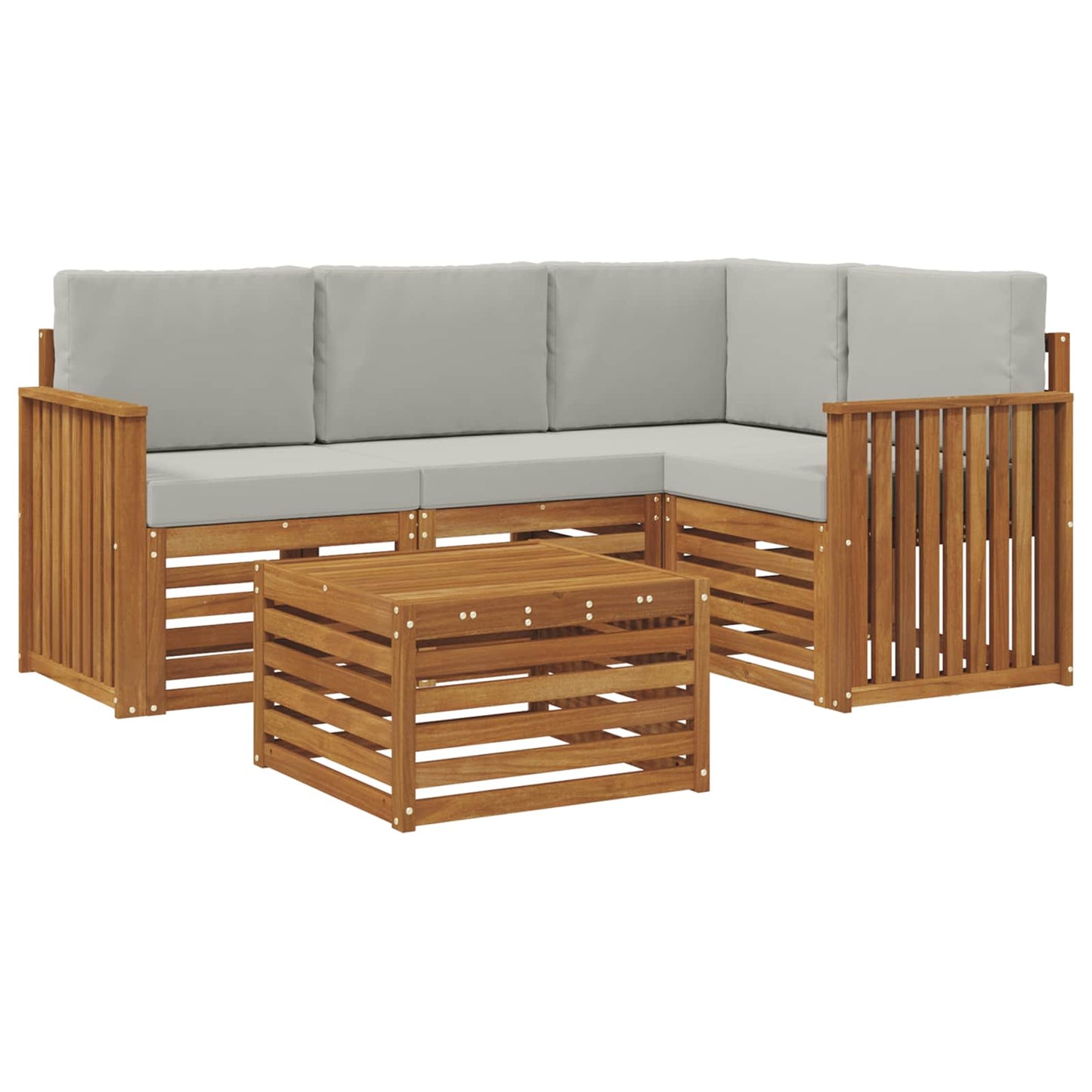 Set di Mobili 5 pcs Grigio Naturale e Chiaro Legno multistrato