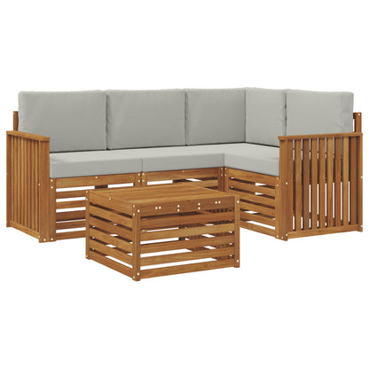 Set di Mobili 5 pcs Grigio Naturale e Chiaro Legno multistrato
