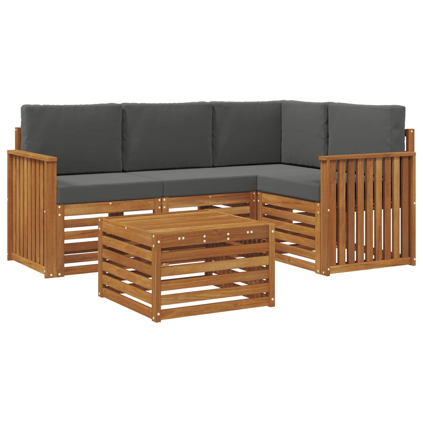 Set di Mobili 5 pcs Naturale e Antracite Legno multistrato