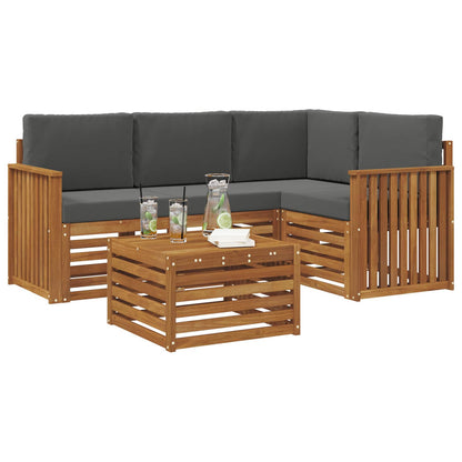 Set di Mobili 5 pcs Naturale e Antracite Legno multistrato