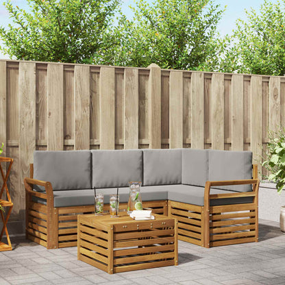 Set di Mobili 5 pcs Grigio Naturale e Chiaro Legno multistrato