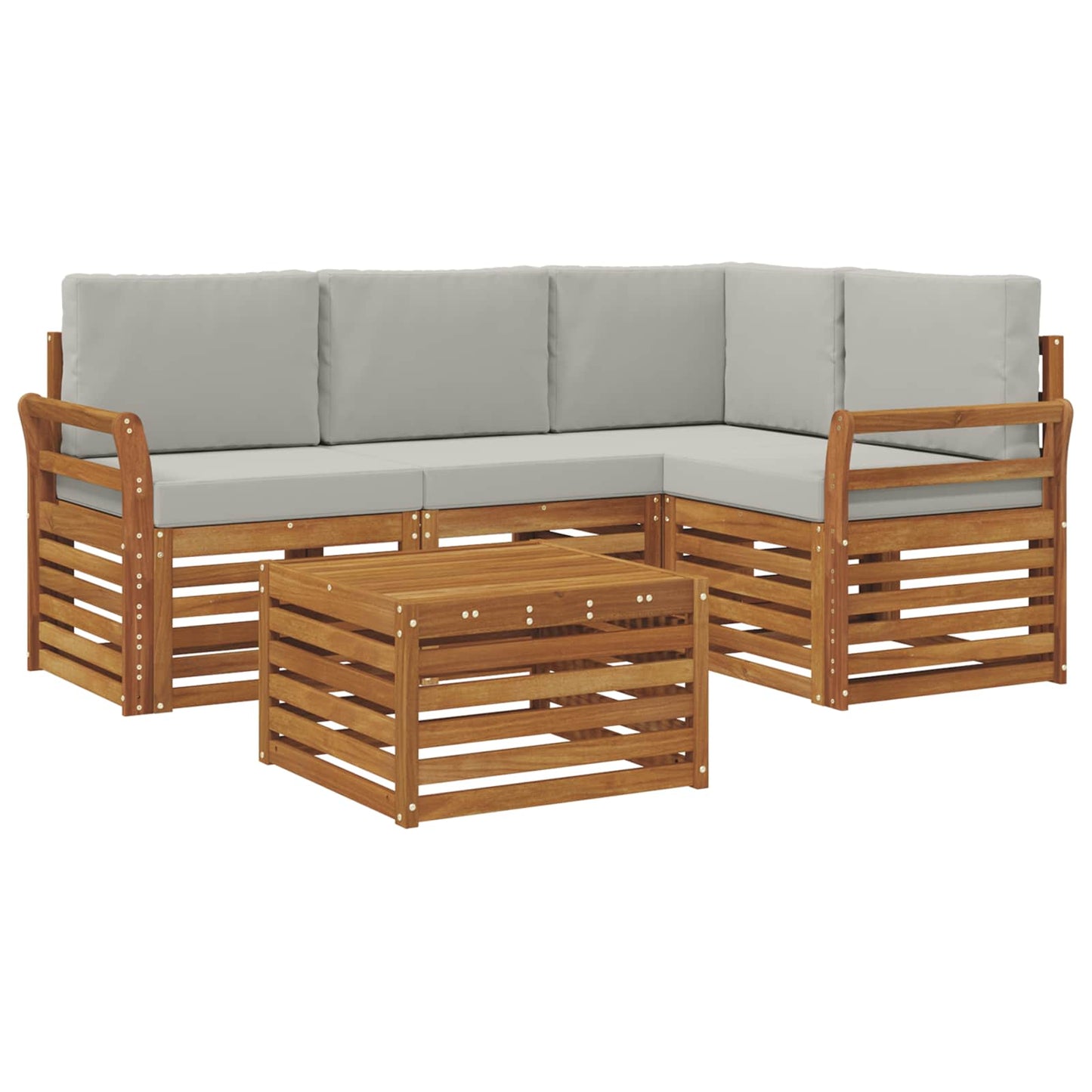 Set di Mobili 5 pcs Grigio Naturale e Chiaro Legno multistrato