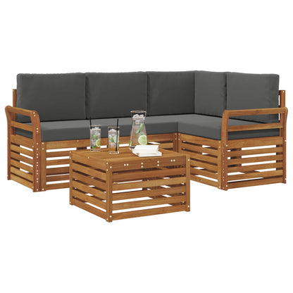 Set di Mobili 5 pcs Naturale e Antracite Legno multistrato