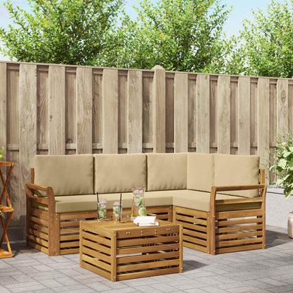 Set di Mobili 5 pcs Naturale e Beige Legno multistrato