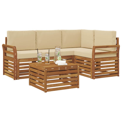 Set di Mobili 5 pcs Naturale e Beige Legno multistrato