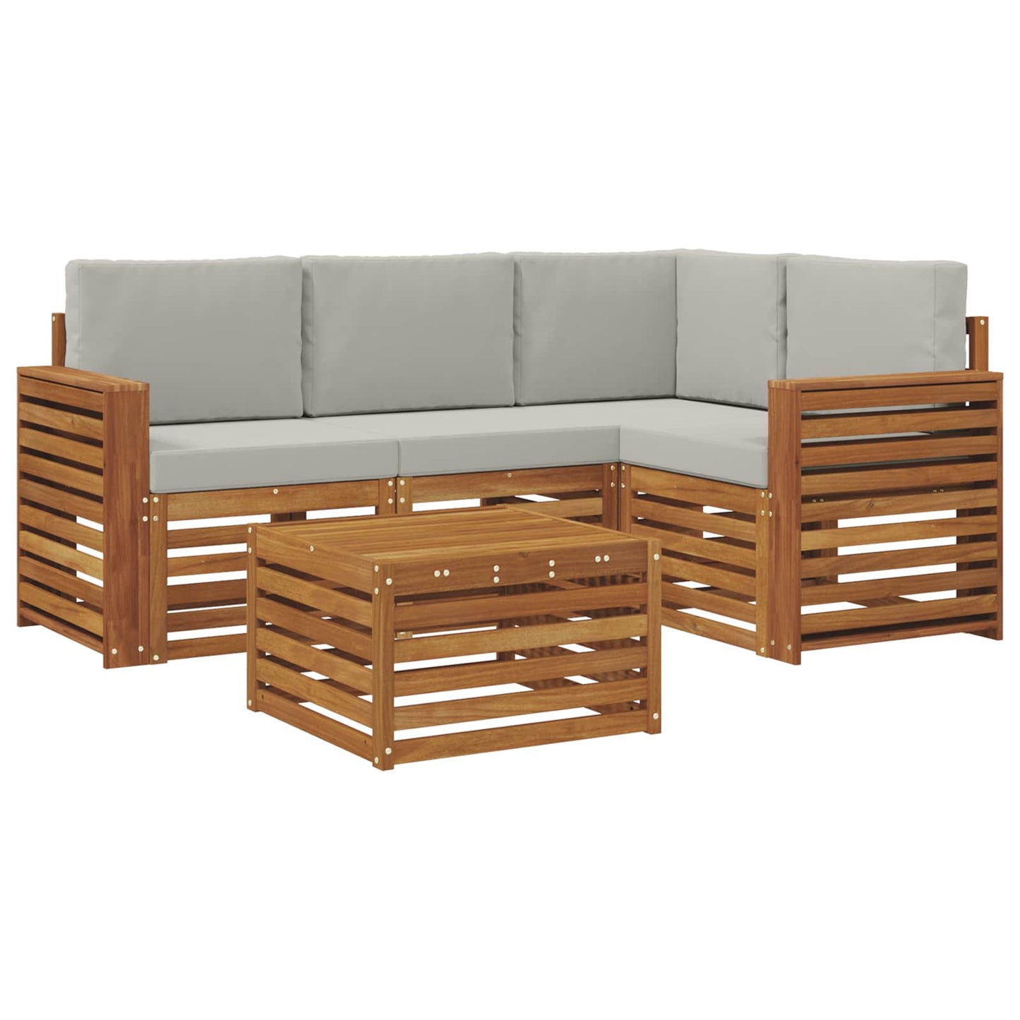Set di Mobili 5 pcs Grigio Naturale e Chiaro Legno multistrato