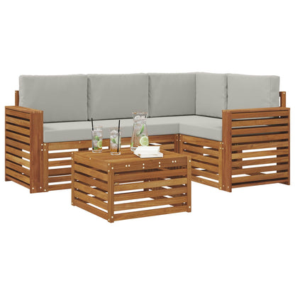 Set di Mobili 5 pcs Grigio Naturale e Chiaro Legno multistrato