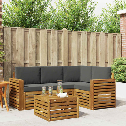 Set di Mobili 5 pcs Naturale e Antracite Legno multistrato