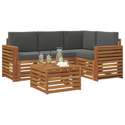 Set di Mobili 5 pcs Naturale e Antracite Legno multistrato