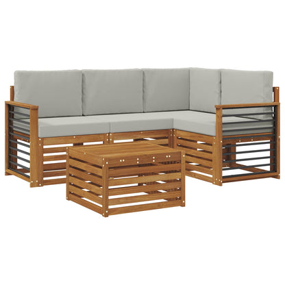 Set di Mobili 5 pcs Grigio Naturale e Chiaro Legno multistrato