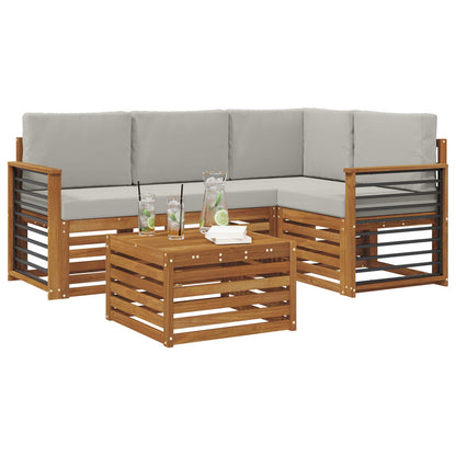 Set di Mobili 5 pcs Grigio Naturale e Chiaro Legno multistrato