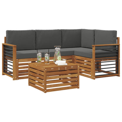 Set di Mobili 5 pcs Naturale e Antracite Legno multistrato