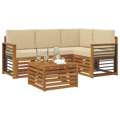 Set di Mobili 5 pcs Naturale e Beige Legno multistrato