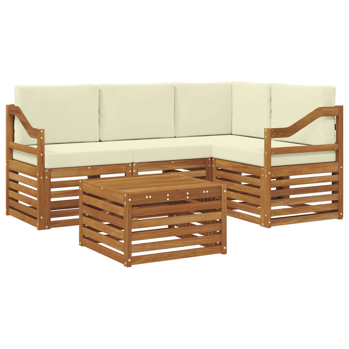 Set di Mobili 5 pcs Naturale e Crema Legno multistrato