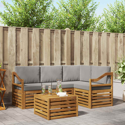Set di Mobili 5 pcs Grigio Naturale e Chiaro Legno multistrato