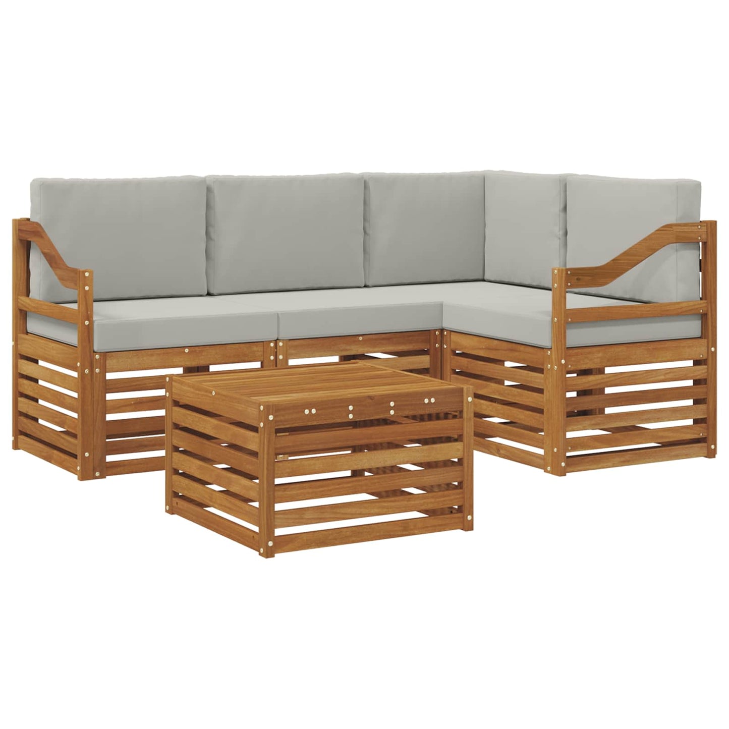 Set di Mobili 5 pcs Grigio Naturale e Chiaro Legno multistrato