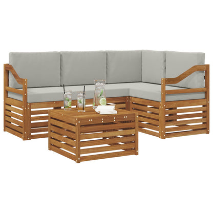 Set di Mobili 5 pcs Grigio Naturale e Chiaro Legno multistrato