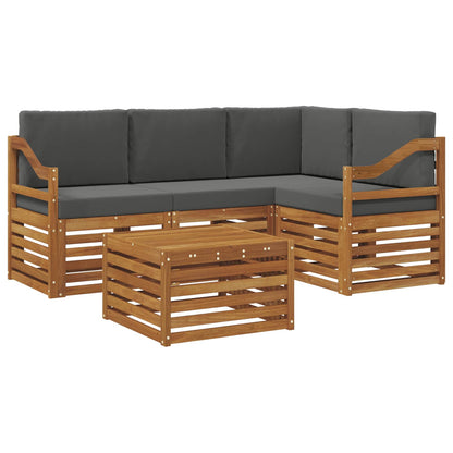 Set di Mobili 5 pcs Naturale e Antracite Legno multistrato
