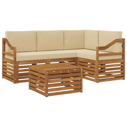 Set di Mobili 5 pcs Naturale e Beige Legno multistrato