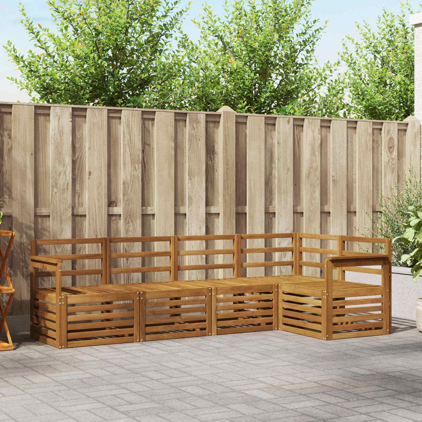 Set divani 5 pcs Naturale Legno di Acacia Massello