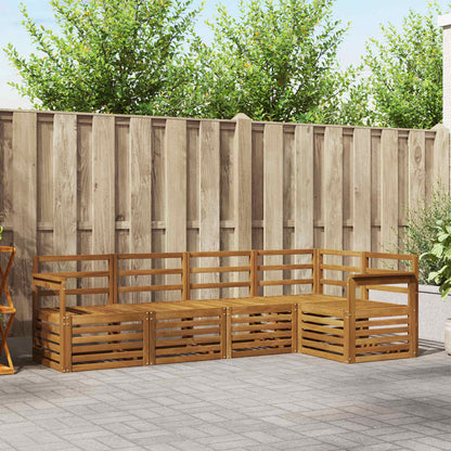 Set divani 5 pcs Naturale Legno di Acacia Massello