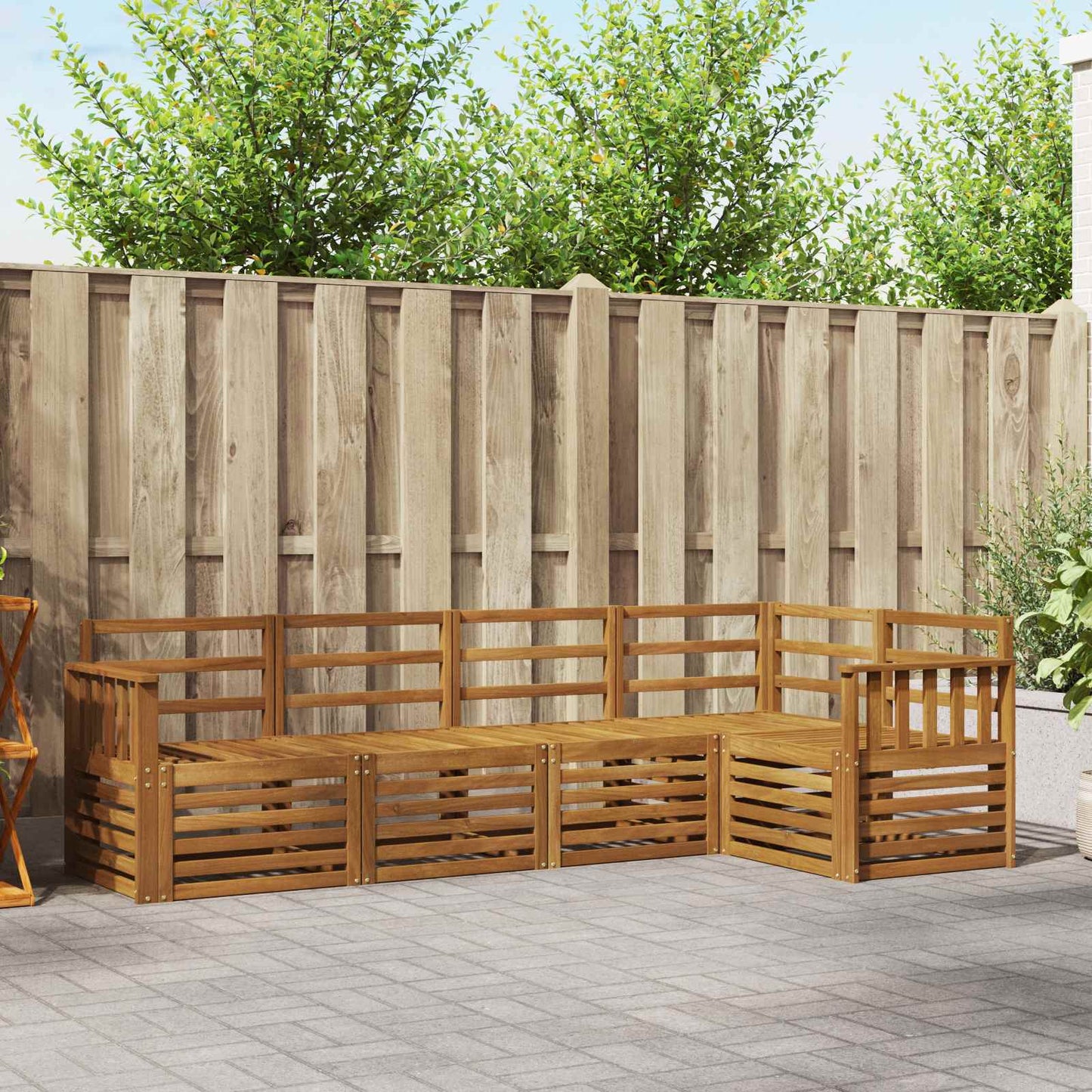 Set divani 5 pcs Naturale Legno di Acacia Massello
