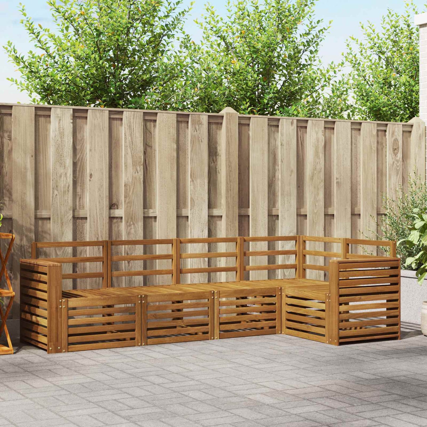 Set divani 5 pcs Naturale Legno di Acacia Massello