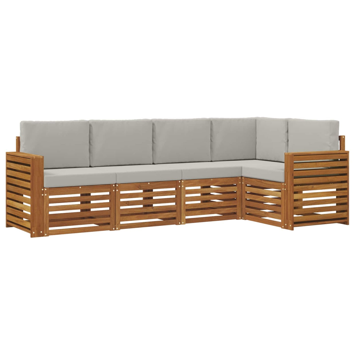Set divani con cuscino 5 pcs Grigio Naturale e Chiaro
