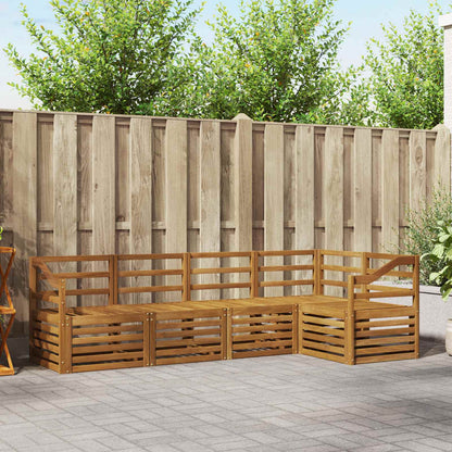 Set divani 5 pcs Naturale Legno di Acacia Massello