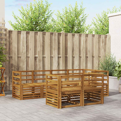 Set divani 7 pcs Naturale Legno di Acacia Massello