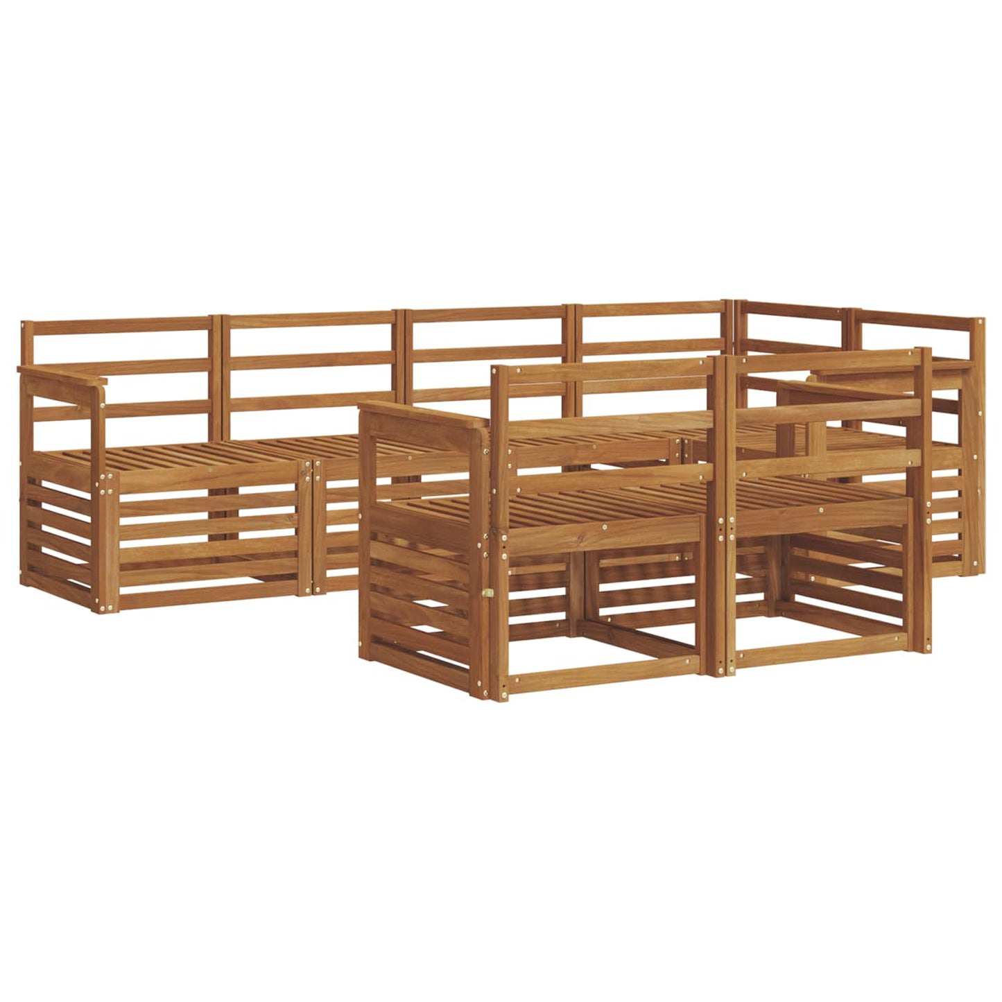 Set divani 7 pcs Naturale Legno di Acacia Massello