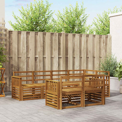 Set divani 7 pcs Naturale Legno di Acacia Massello