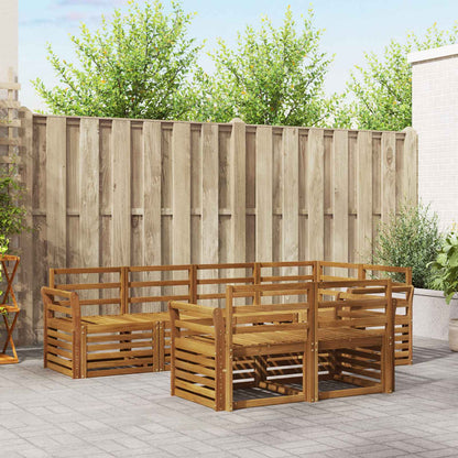 Set divani 7 pcs Naturale Legno di Acacia Massello