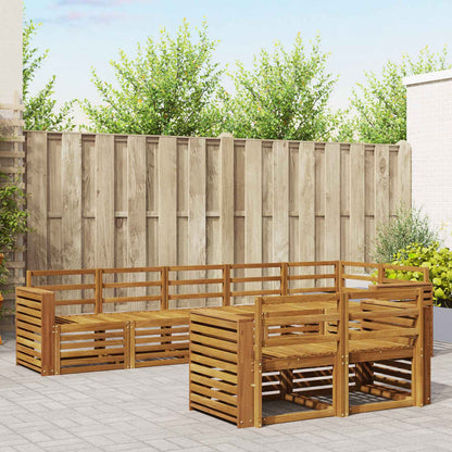 Set divani 8 pcs Naturale Legno di Acacia Massello