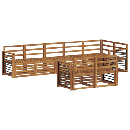 Set divani 8 pcs Naturale Legno di Acacia Massello