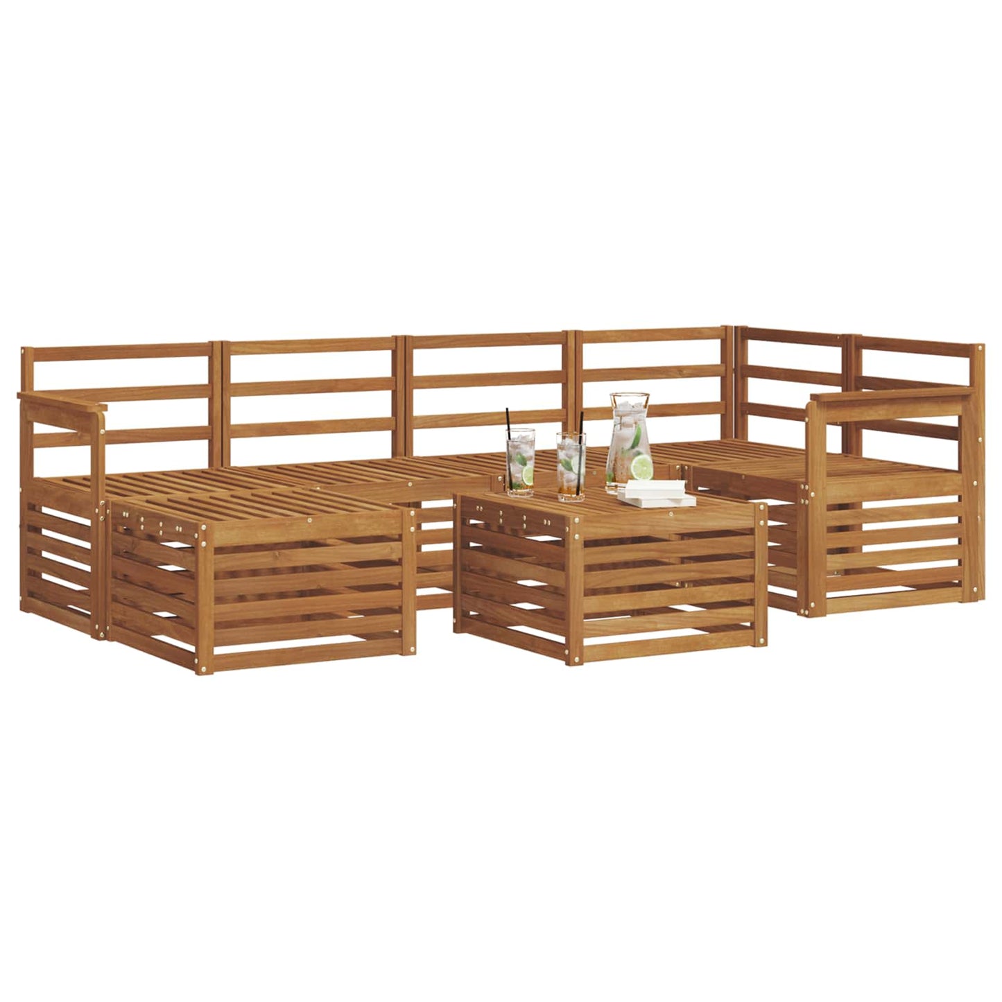 Set divani Naturale Legno di Acacia Massello