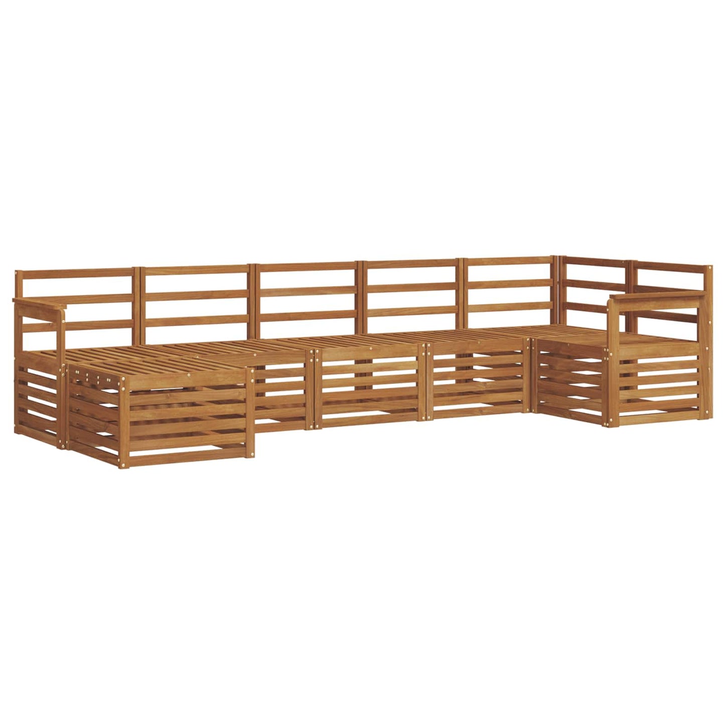 Set divani 7 pcs Naturale Legno di Acacia Massello