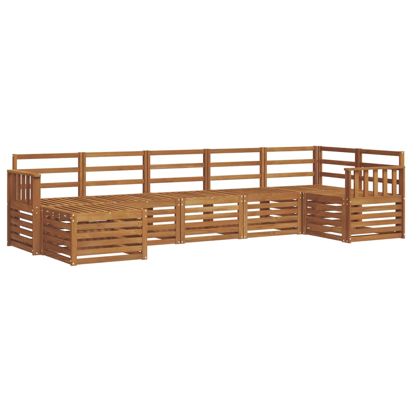 Set divani 7 pcs Naturale Legno di Acacia Massello