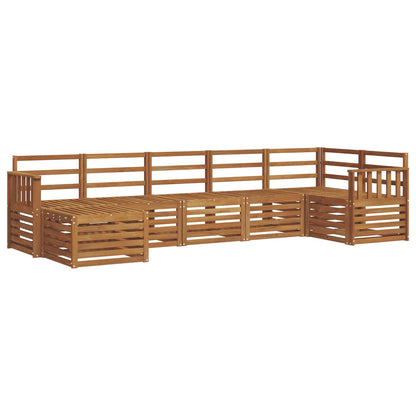 Set divani 7 pcs Naturale Legno di Acacia Massello