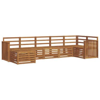 Set divani 7 pcs Naturale Legno di Acacia Massello