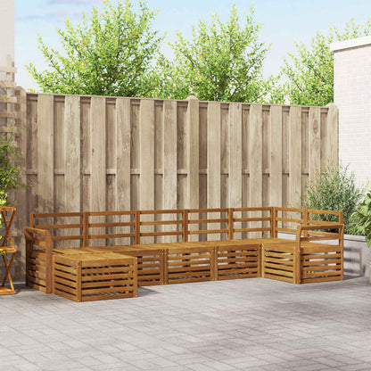 Set divani 7 pcs Naturale Legno di Acacia Massello