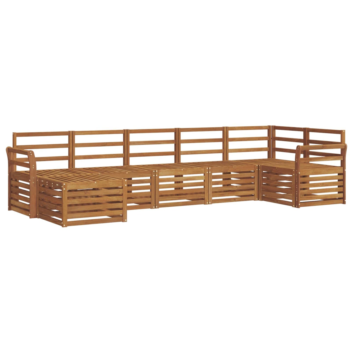 Set divani 7 pcs Naturale Legno di Acacia Massello