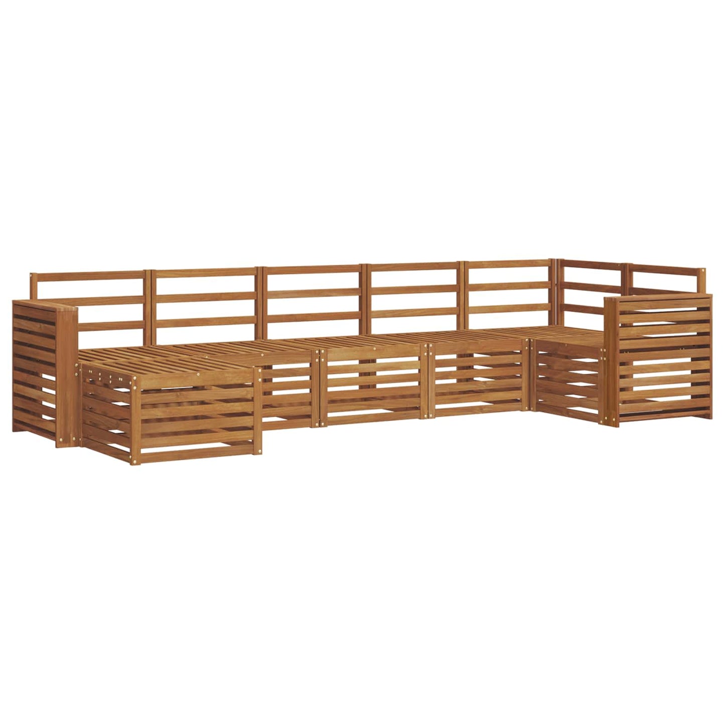 Set divani 7 pcs Naturale Legno di Acacia Massello