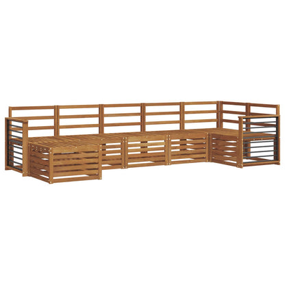 Set divani 7 pcs Naturale Legno di Acacia Massello