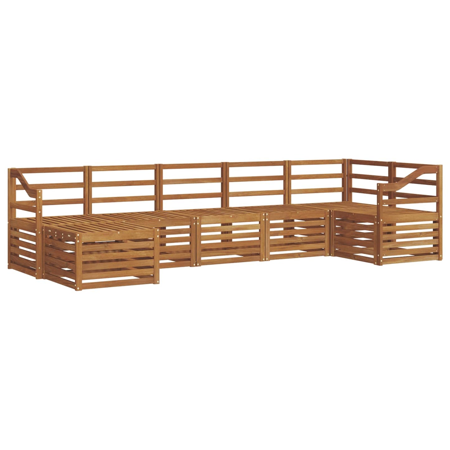 Set divani 7 pcs Naturale Legno di Acacia Massello