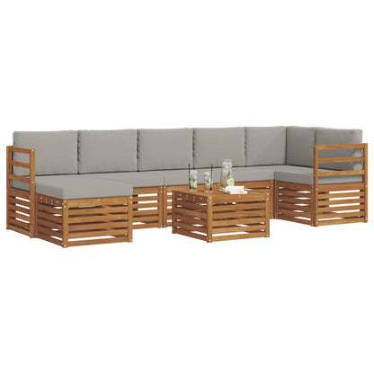 Set divani con cuscino 8 pcs Grigio Naturale e Chiaro