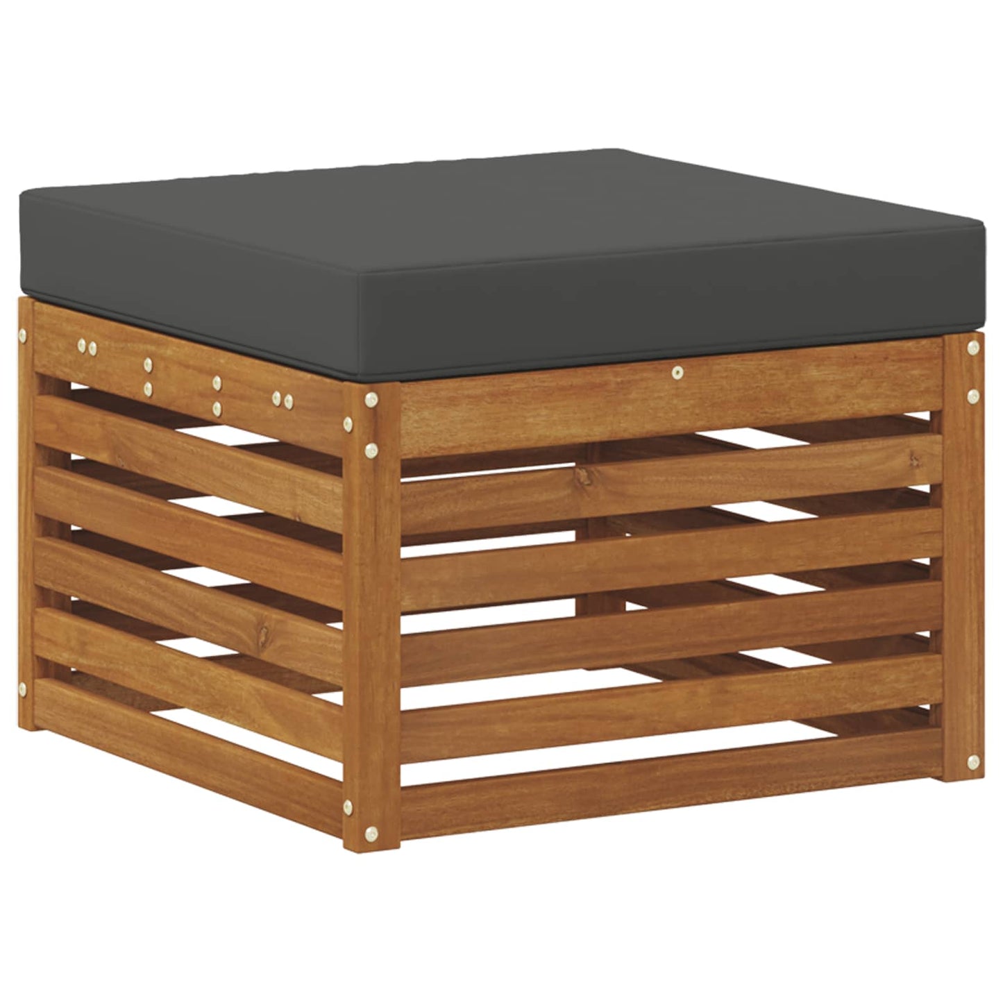 Set divani 8 pcs Naturale e Antracite Legno di Acacia Massello