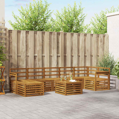 Set divani 8 pcs Naturale Legno di Acacia Massello