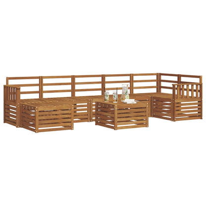 Set divani 8 pcs Naturale Legno di Acacia Massello
