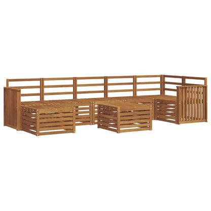 Set divani 8 pcs Naturale Legno di Acacia Massello